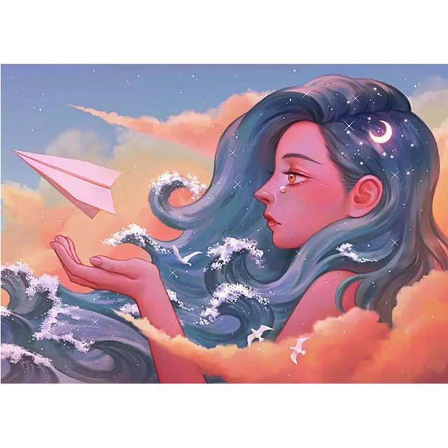 Full 5D Diamond Painting Beautiful Girl DIY Diamond Embroidery Diamond Mosaic Cross Stitch Kits Home Decor Gift