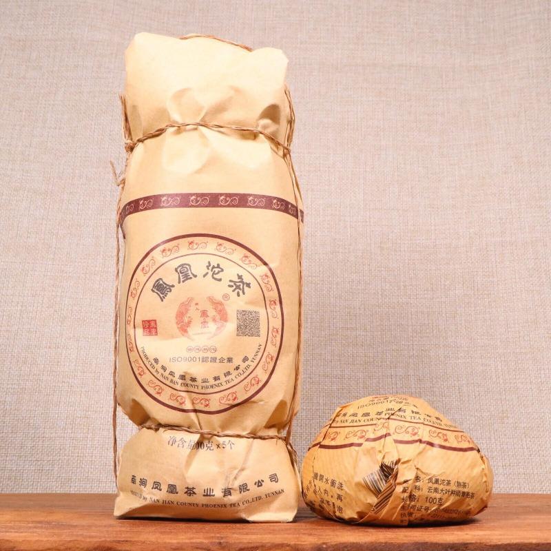 Chinese Tea 500g/5pcs Shu Ripe Puerh Tea Cake Fenghuang Tuocha Slimming Tea