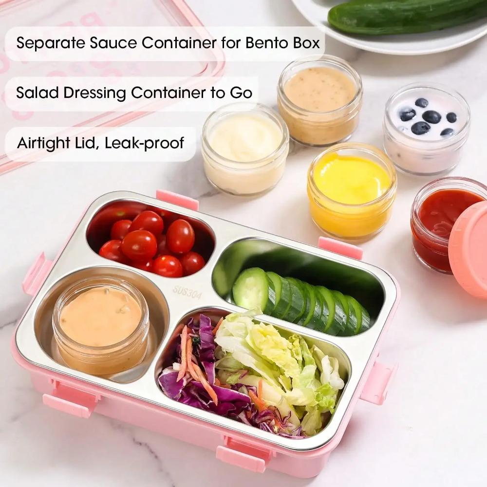 6pcs Glass Dipping Sauce Cup 70ml Salad Dressing Container Multipurpose Sauce Box  Condiment