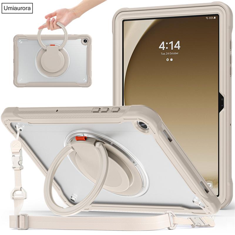For Samsung Tab A9 8.7 SM-X110 A9+ A11+ Plus 11 Inch SM-X230 X210 X130 Pull Ring Stand Strap Tablet Case Shockproof Armor Funda