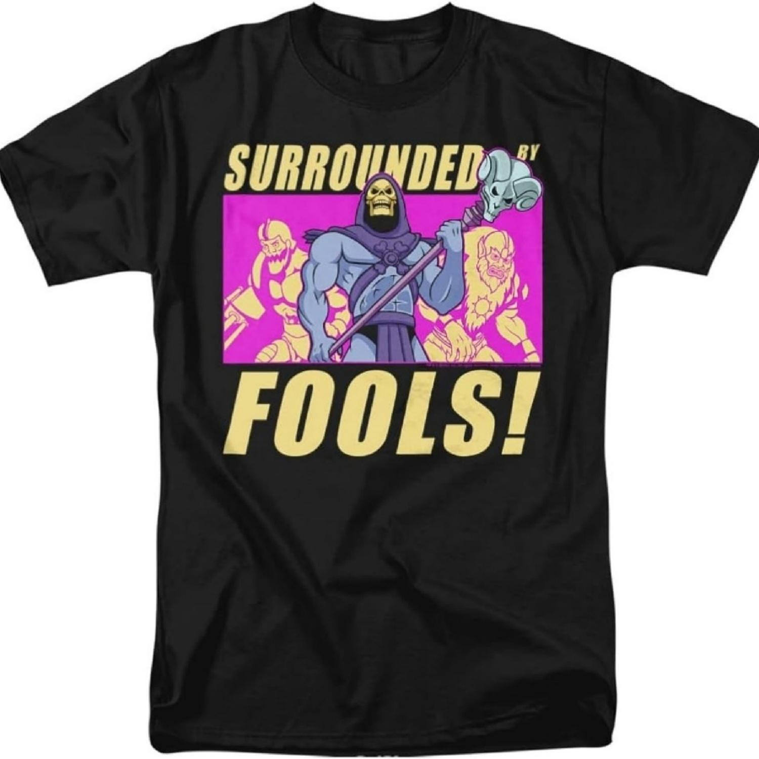 Popfunk Masters of The Universe Skeletor Surrounded by Fools Unisex Adult T Shirt S