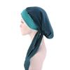 Women Bonnet Vintage Imitation Silk Solid Color Long Hair Lady Turbans for Sleeping