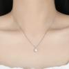 Necklace for 18K gold 925 freshwater cubic zirconia rose with genuine jewelry [Pasurohu] women, K18, coating, silver, pearl, pearl, 6.5mm, top-quality