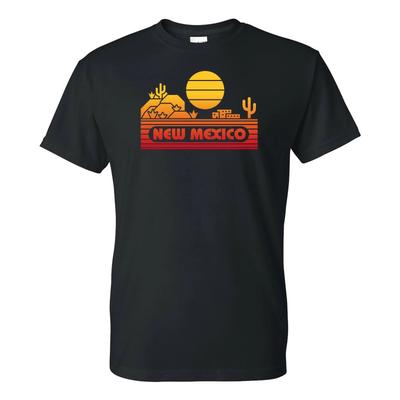 New Mexico Groovy Sunset - Landscape Vacation Home State T Shirt - Black