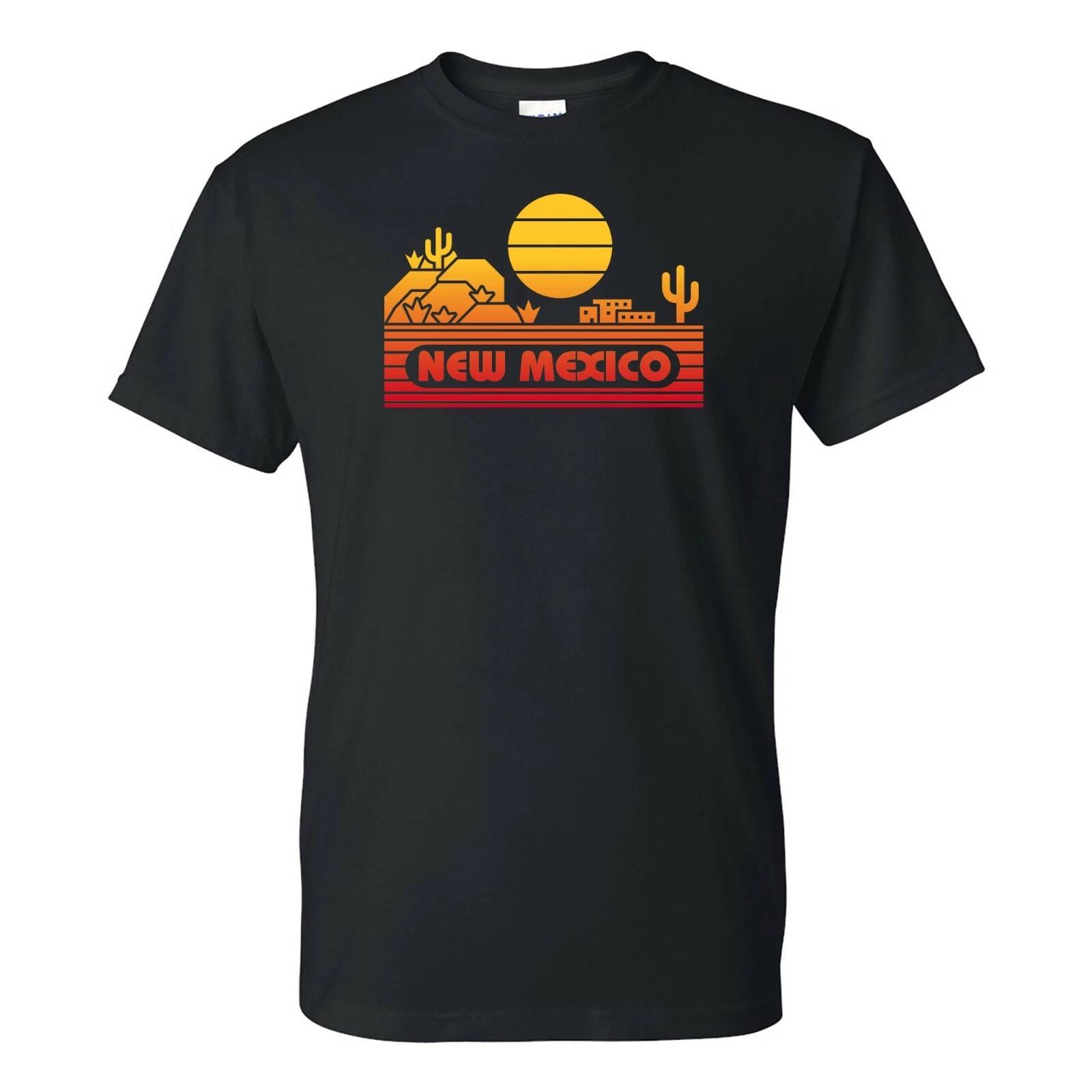 New Mexico Groovy Sunset - Landscape Vacation Home State T Shirt - Black L