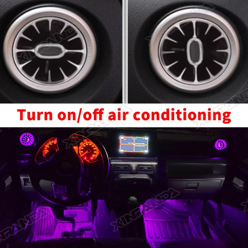 Car Front Air Conditioning Vent 8 Colors Atmosphere Light For Suzuki Jimny JB64 JB74 2019 2020 2021 2022 2023 2024 3 Door 5 Door