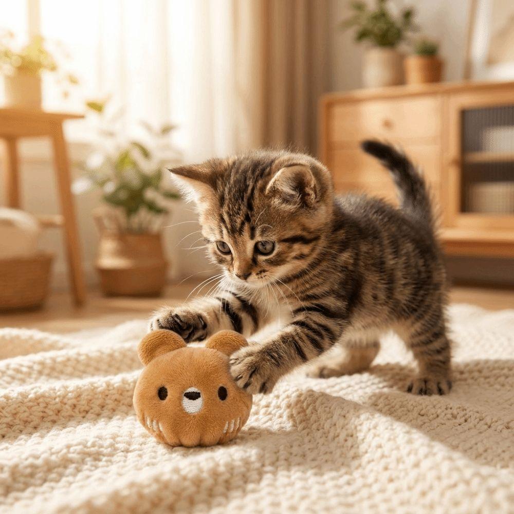 Bite Resistant Plush Dog Toy Ball Soft Squeaky Dog Toy Cute Dog Training Toy Ball  Fetch Play