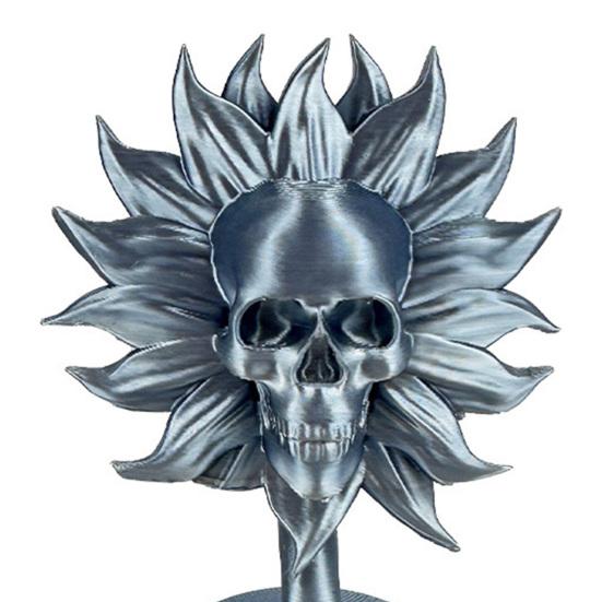 Skull Stand Sunflower-Themed Figurine 3D Printed Naughty Skeleton Potted Tables Shelves Vibrant Tabletop Decor