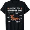 Lustiges Süßes Anatomie eines Dackels T-Shirt Vintage Grafik Streetwear Leicht Mode Vielseitiges Oberteil Für Den Alltag
