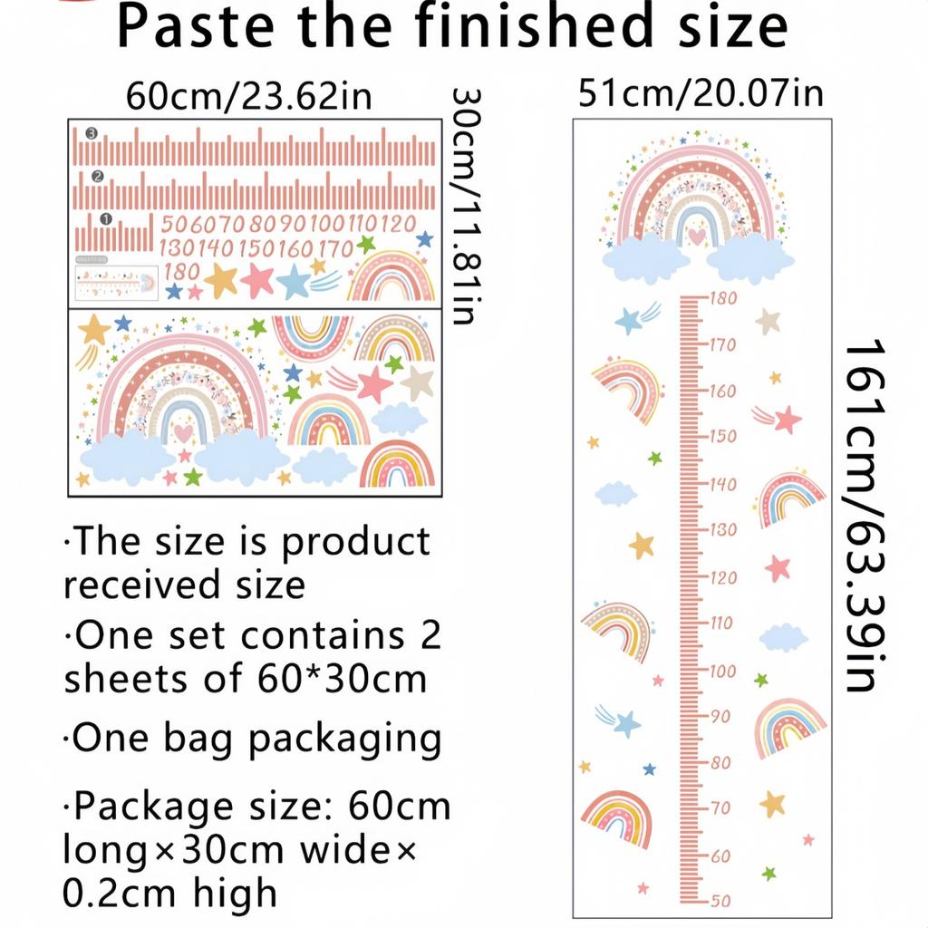 1pc Height Measurement Wall Sticker, Decal For Home Decorations, Spring Decoration Items Refresh Your Home