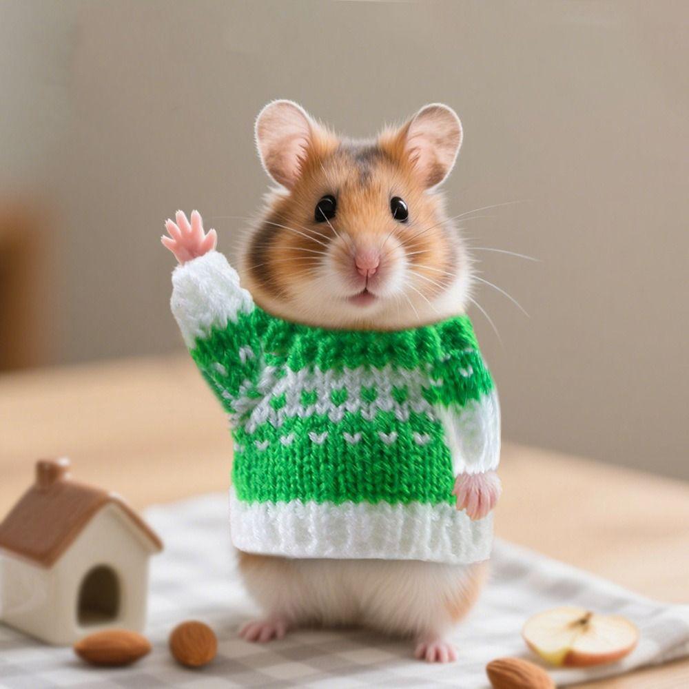 Soft Small Pets Sweater Warm Knitted Sweater Party Supplies Hamster Sweater  Christmas Decoration