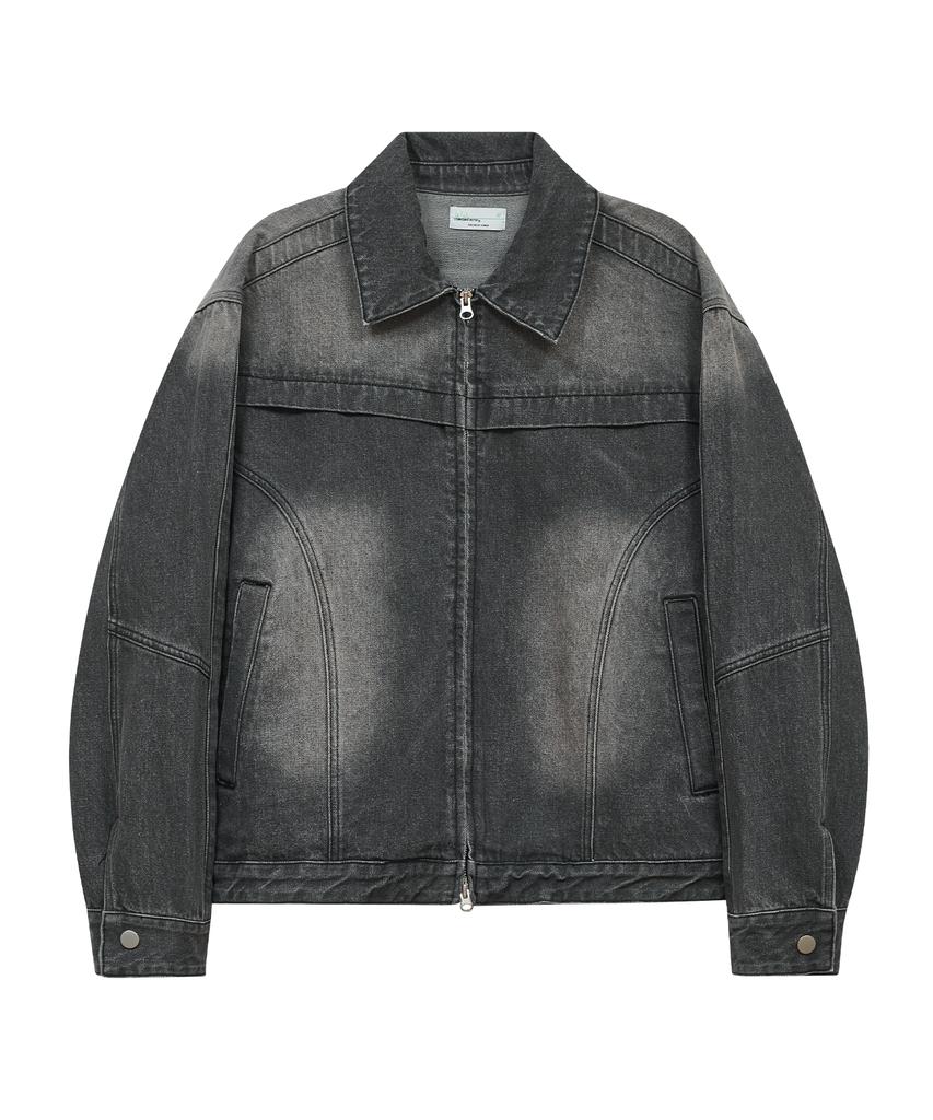 Standarderror 87-Stan117 [Basic] Vintage Washed Racer Denim Jacket Vintage Black