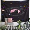 Mystical Black Cat Under Moonlight Pattern Wall Hanging Tapestry Decorative Tapestry Home Decor for Bedroom and Living Room