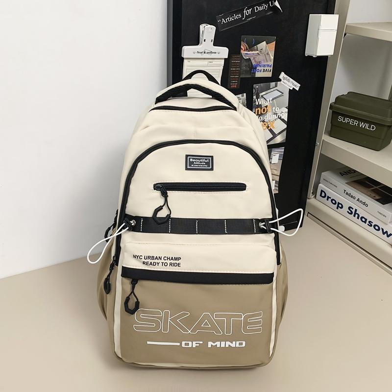 Студенческий школьный рюкзак с цветовыми блоками — фото 15