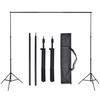 Photo Studio Set 3 Cotton Backdrops with Adjustable Frame 3x5 m
