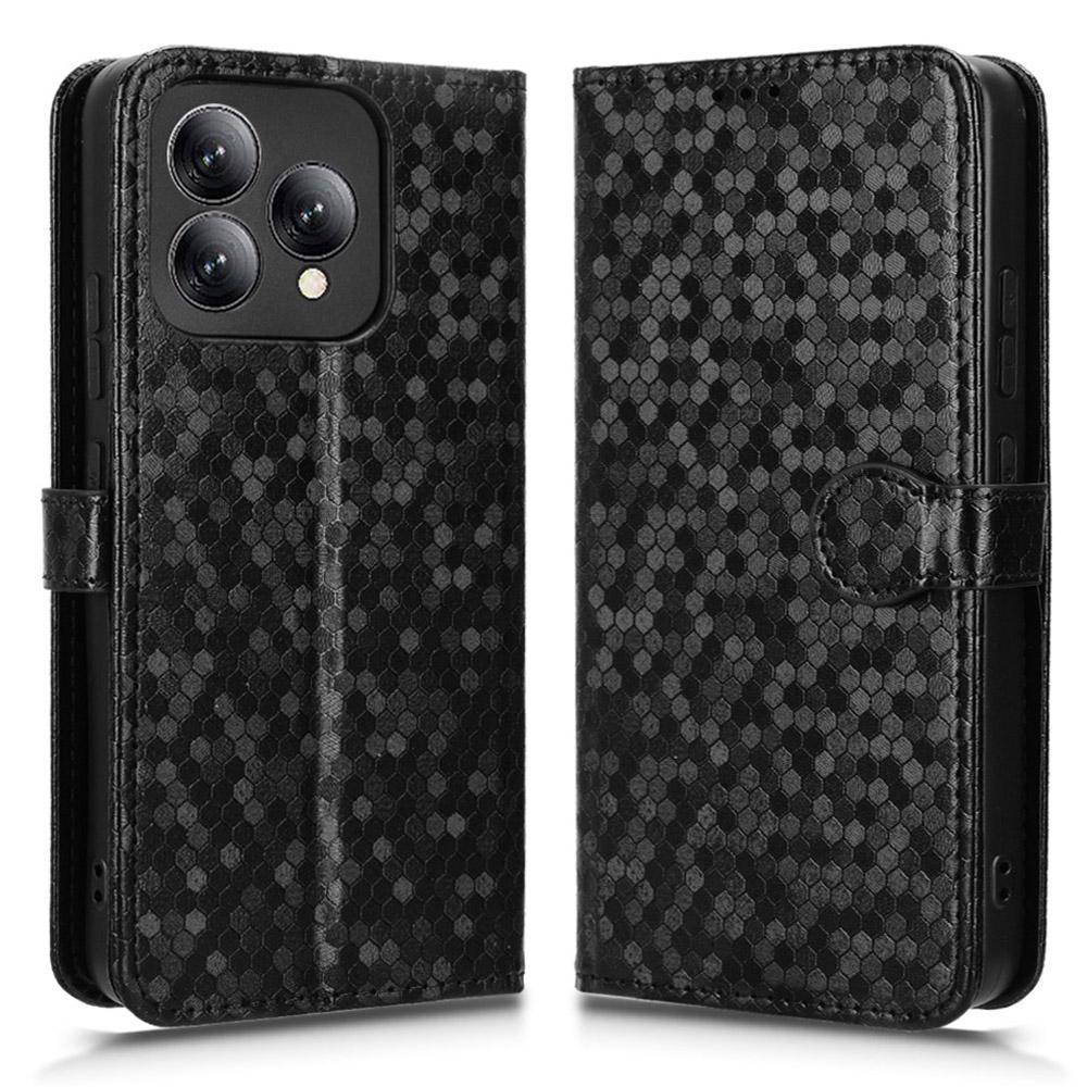 For Cubot A40 Wallet Case Dot Pattern Imprint PU Leather Phone Cover with Wrist Strap