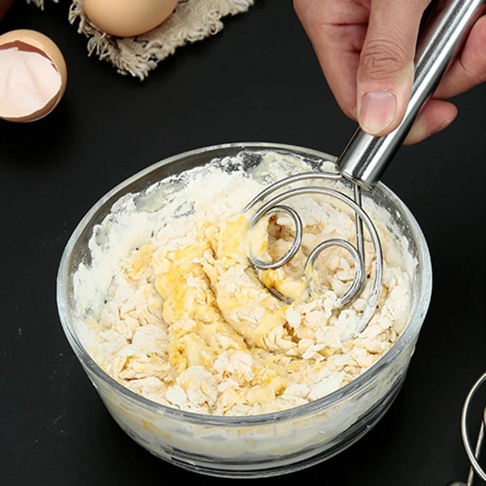 New Dough Whisk Bread Mixer Stainless Steel Cake Pastry Flours Dough Blenders with Hanging Hole Kitchen Baking Blender Tools