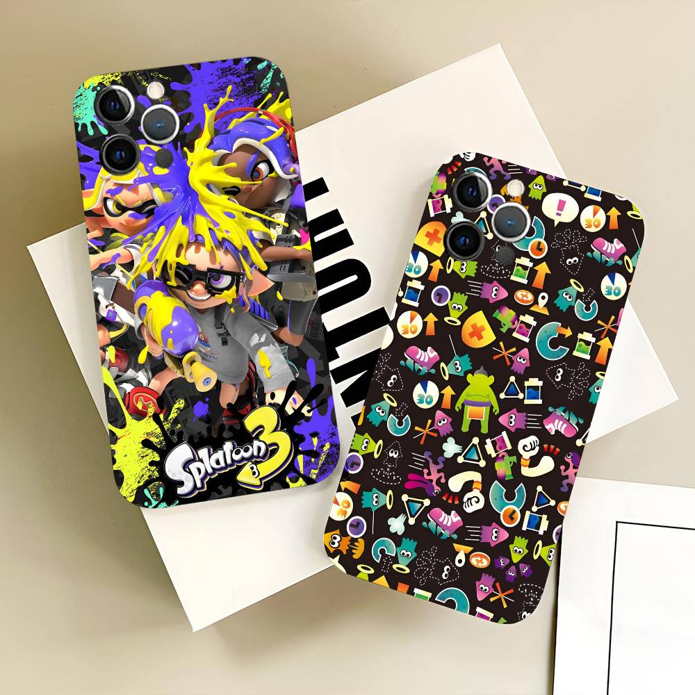 Game Splatoon 3 Phone Case Black Silicone Soft Shell For IPhone 17 16 15 14 13 12 11 Air Pro Max Plus Hot Sale