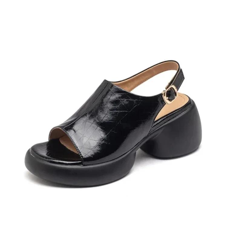 Fashion Women Sandals High Heels Casual Shoes Summer Fashion Chunky Woman Slippers 2025 Trend Brand Walking Cozy Zapatillas De Mujer