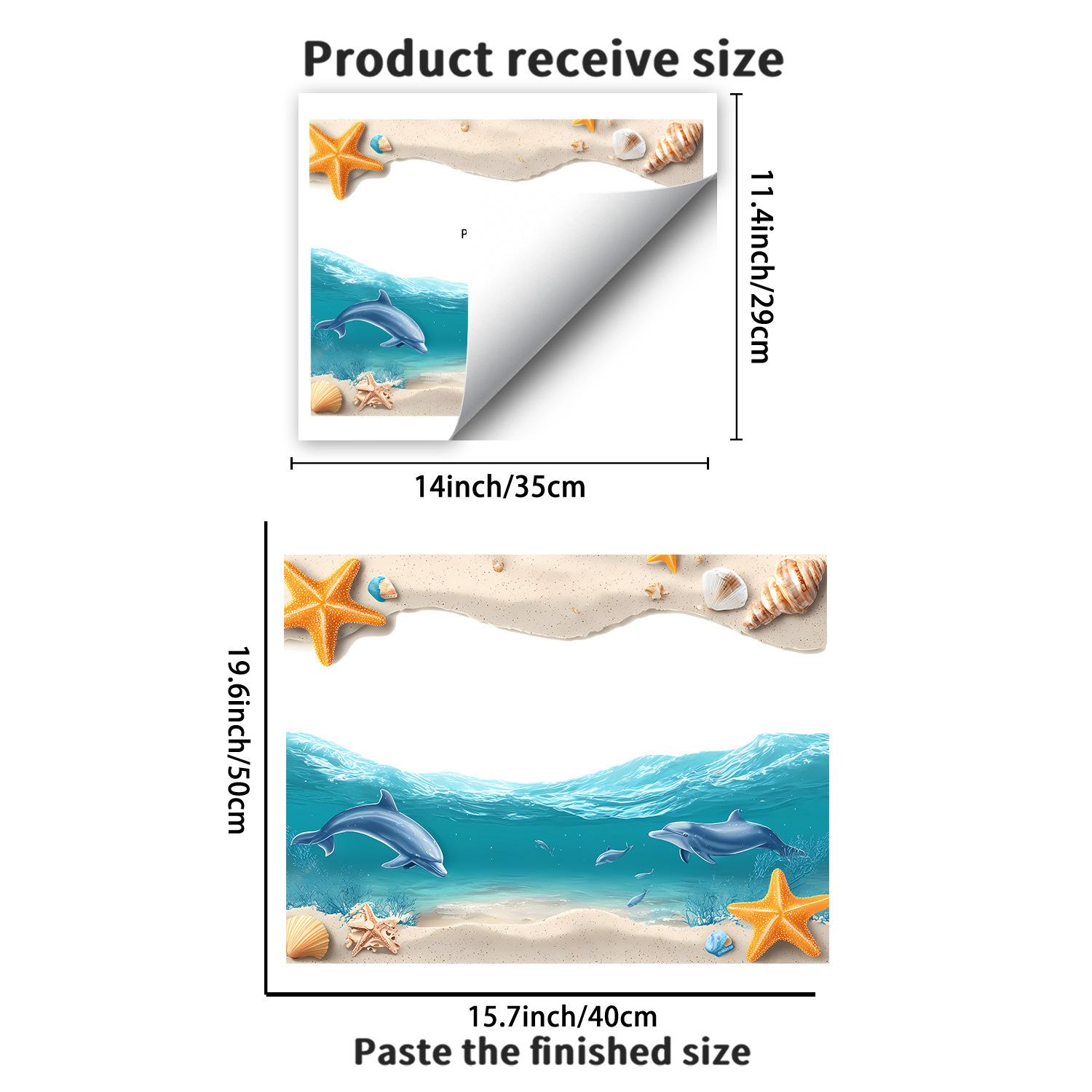 Пляж Океан Съемная Накладная Туалетная Водонепроницаемая Наклейка