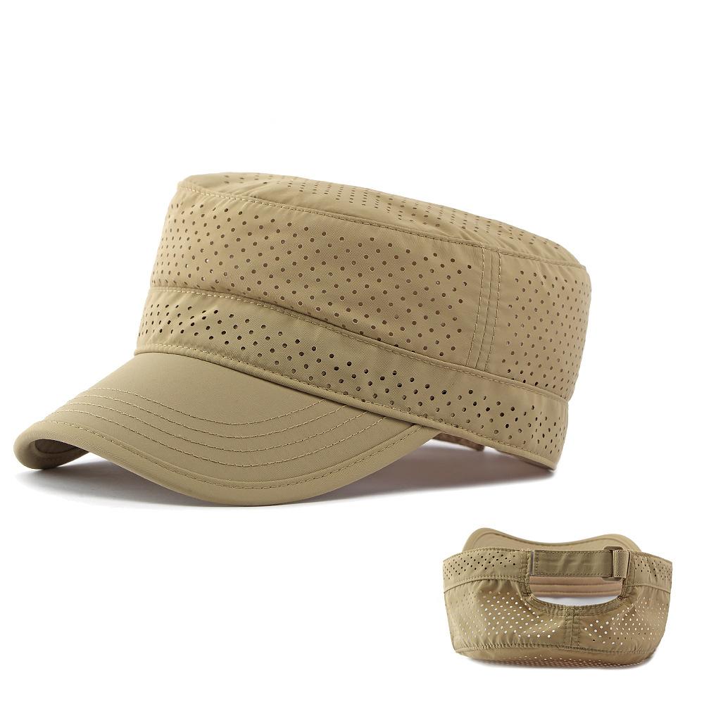 Summer Hat Men's Flat Top Hat Outdoor Mountaineering Cap Mesh Breathable Cap
