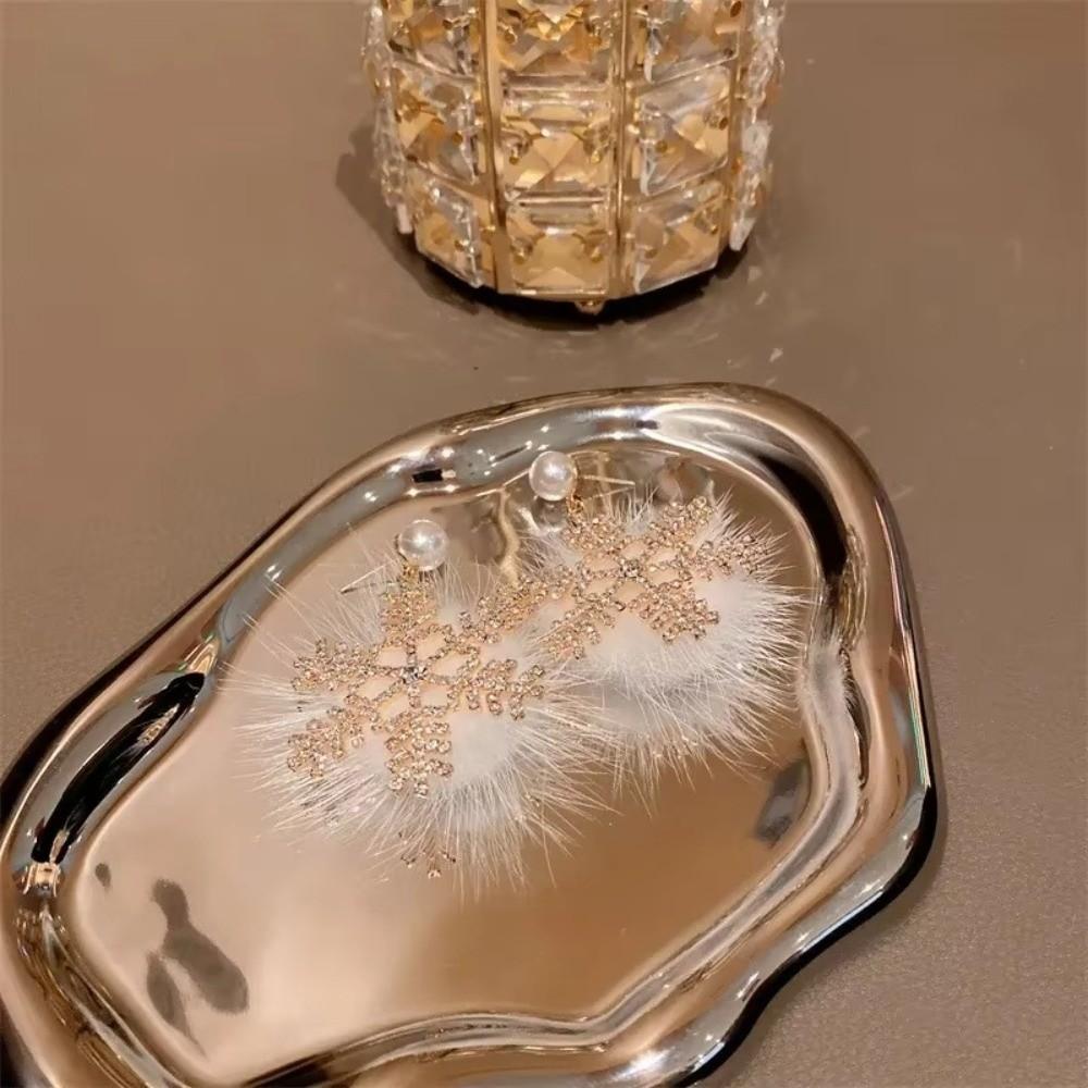 Bowknot Xmas Earrings Snowflake Design Pearl Studs New Christmas Earrings  Women Gift