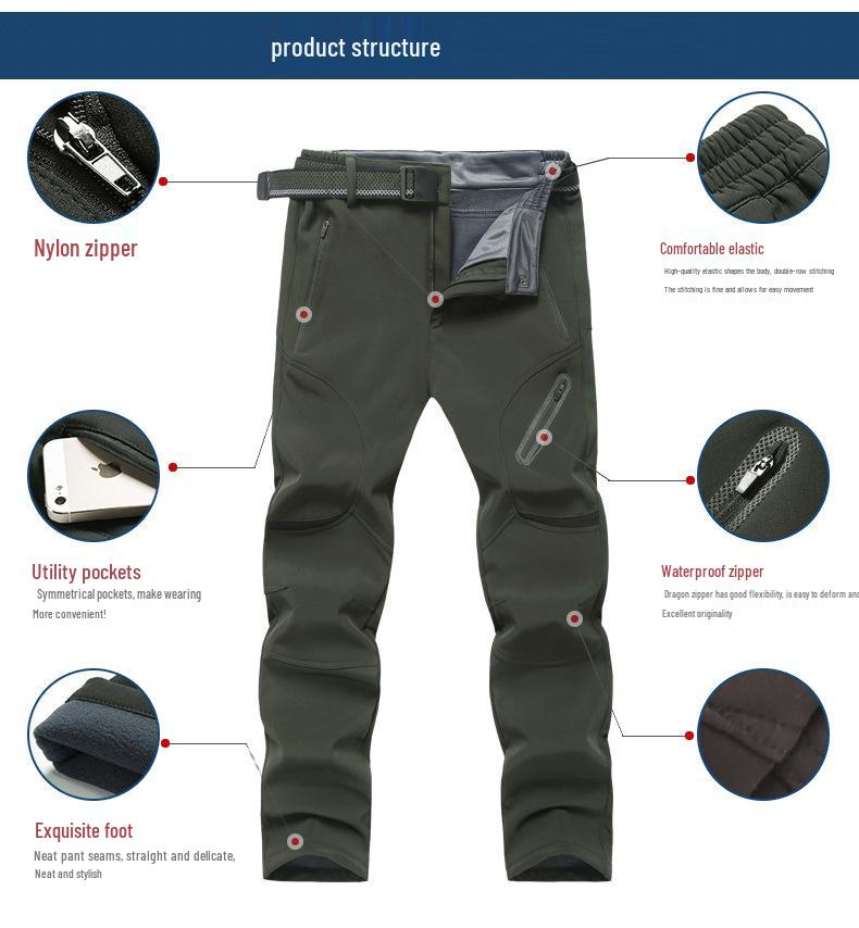 Men's 2023 Winter Hooded Ski Suit with Fleece Lining - Thick, Waterproof & Windproof Pants Set