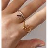 New Ttrendy Heart Rings for Women Simple Double Color Heart Ring Wedding Anniversary Gift