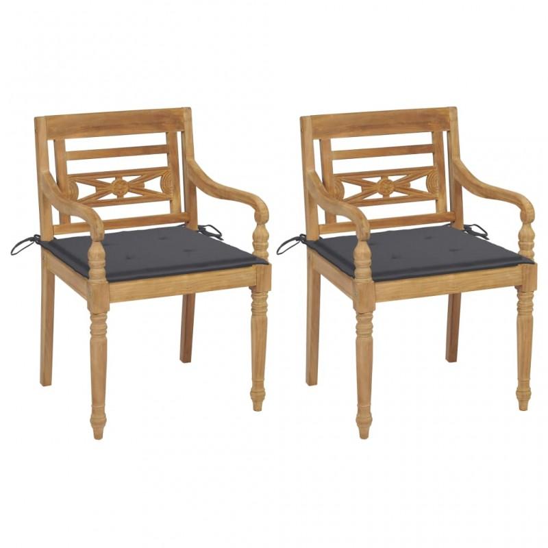 Day and Night - Day and Night Batavia Chairs 2 Units with Anthracite Gray Solid Teak Cushions