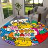 Mr Men Adventure Custom Name Round Area Rug Carpet Rug For Living Room Bedroom Sofa Playroom Decor Nonslip Floor Mat