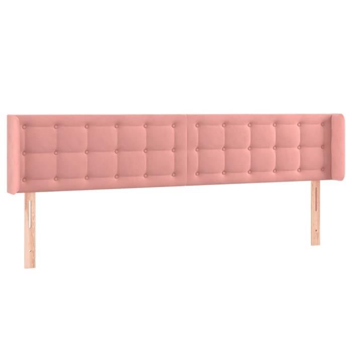 3123729 vidaXL Tête de lit à LED Rose 163x16x78-88 cm Velours