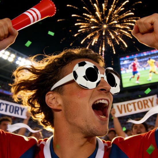 Football Party Glasses Decorative Lightweight Glasses Funny Eye-Catching Styling Party Supplies for Soccer Game