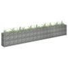 VidaXL Raised Bed with Gabion Flower Bed Plants Garden Terrace Outdoor Backyard Planter Galvanized Steel 145642