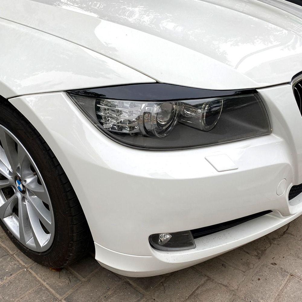 ABS Headlight Eyebrows Gloss Black Headlamp Hood Stickers for BMW 3 Series E90 E91 2005-2012