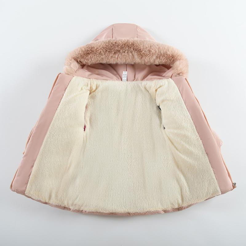 Mittellange warme Baumwolljacke für Mädchen, verdickte Daunenjacke für Mädchen