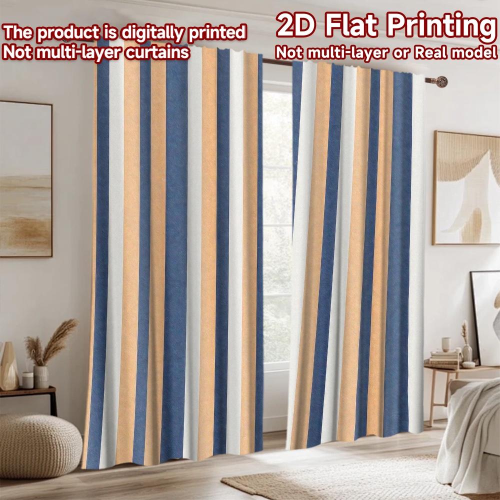 2D flat Photography Backdrop Popular Background Banner Blue and Orange Stripes 100% Polyester Family Party Use for Suitable