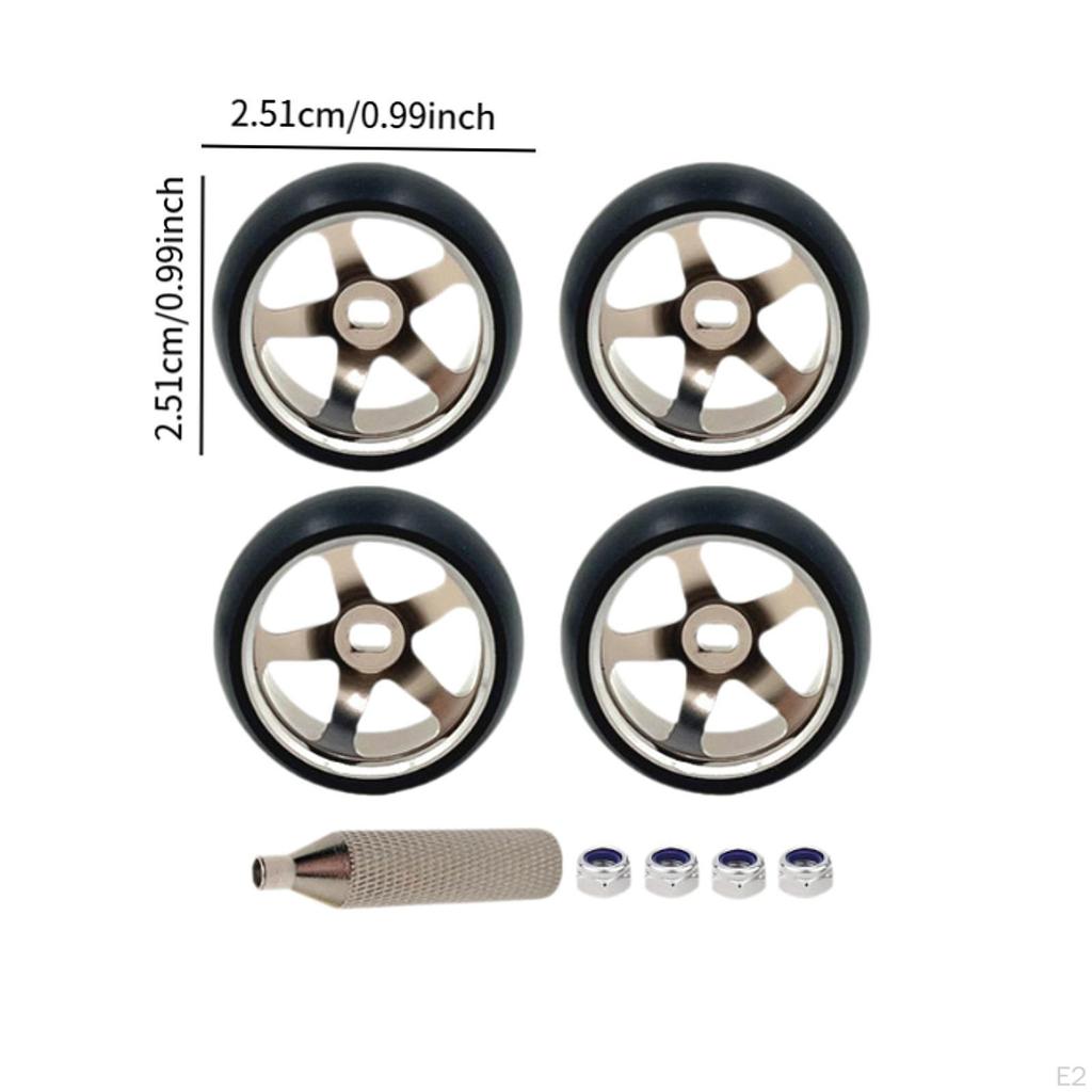 4 Aluminum Alloy Rims, 25mm High-performance Replacement Tires, Tires for K969 And K979 in 1:28