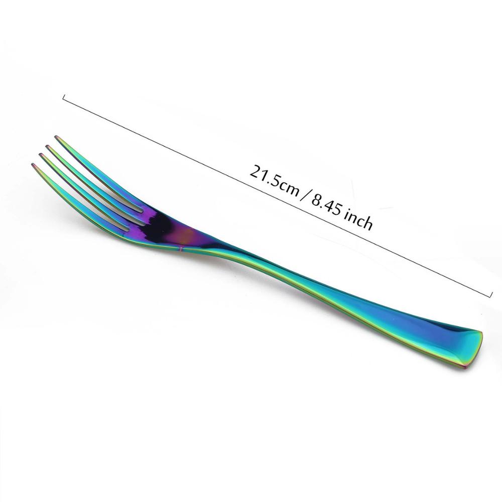 1-Pieces Rainbow Dinnerware Set Colorful Mirror Tableware Set Stainless Steel Western Cutlery Set Kitchen Accessories
