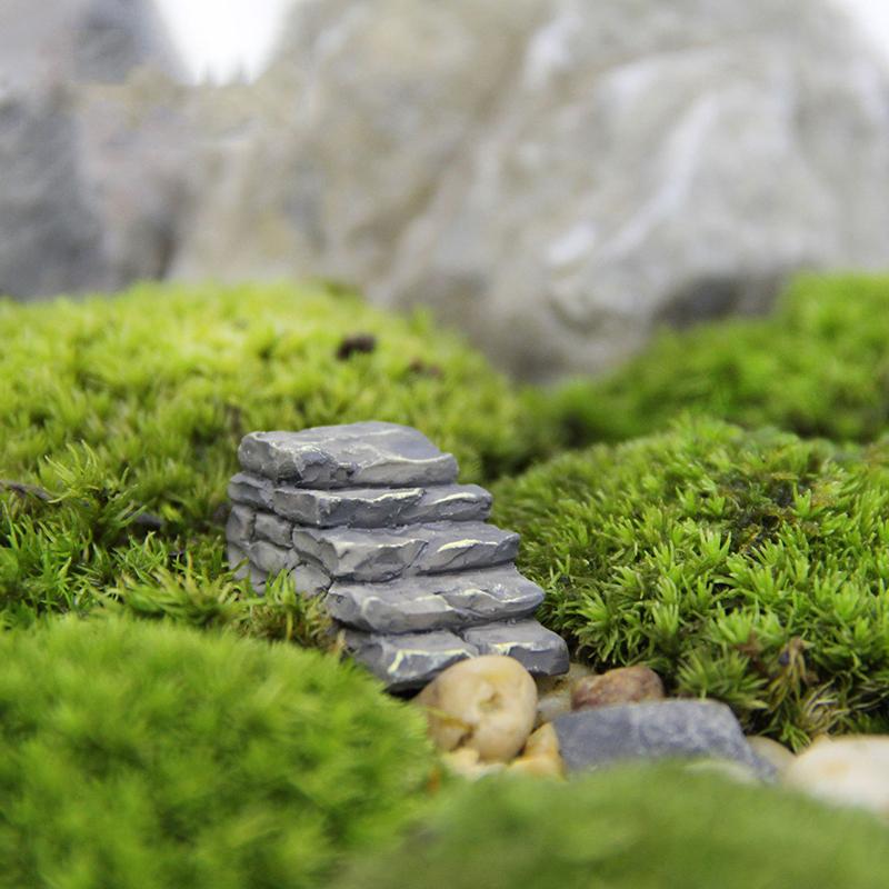 2Pcs Artificial Simulation Stone Step Miniature Fairy Garden Home Decoration Mini Craft Micro Landscaping Decor Diy Accessories