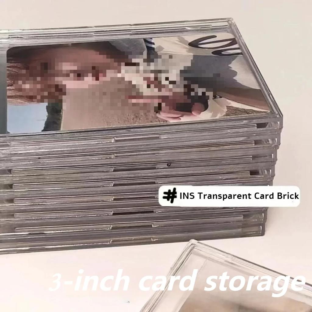 Acrylic Transparent Card Brick Kpop Star 3-inch Photocard DIY Decor Storage Protective Case Dustproof Hard Plastic Card Holder