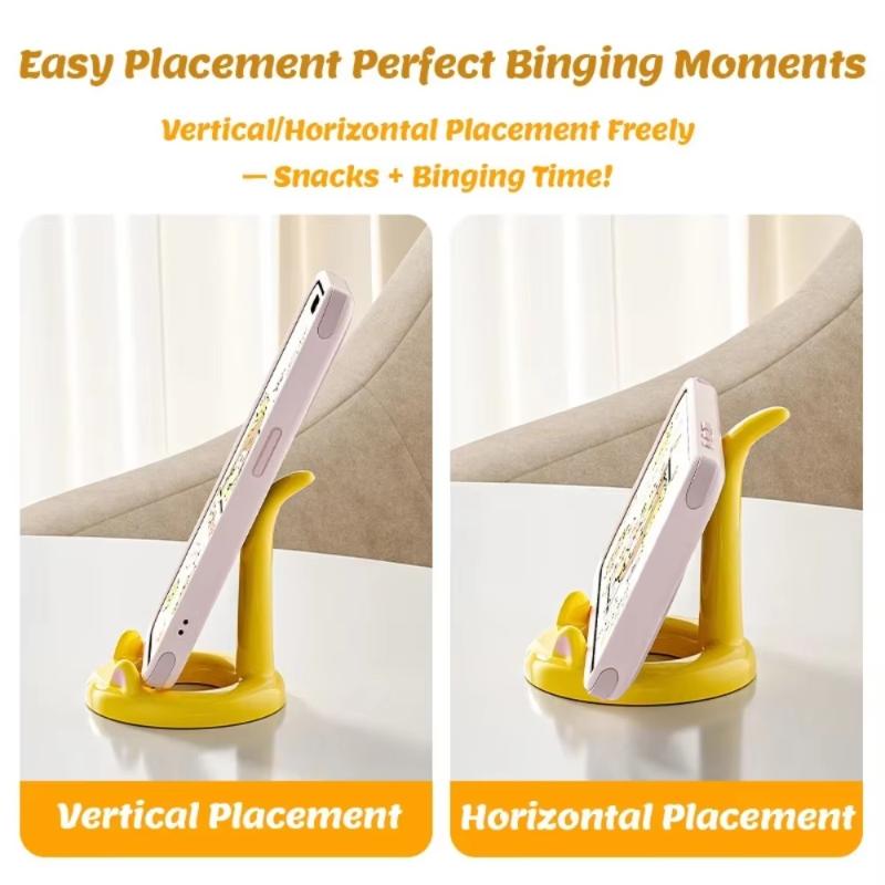 Cute Cartoon Cat Phone Stand for Desktop Adjustable Holder for Tablet and Phone Use at Work or Home