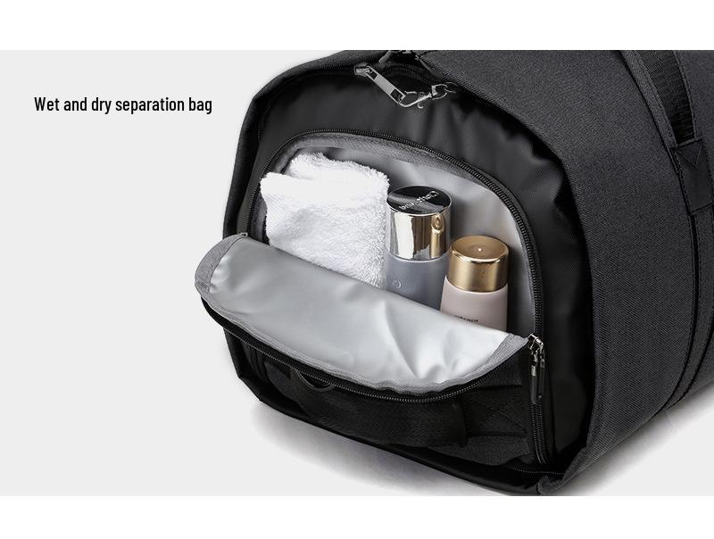 Foldable Business Travel Bag: Large Capacity, Wet/Dry Separation, Luggage Handle Attachment