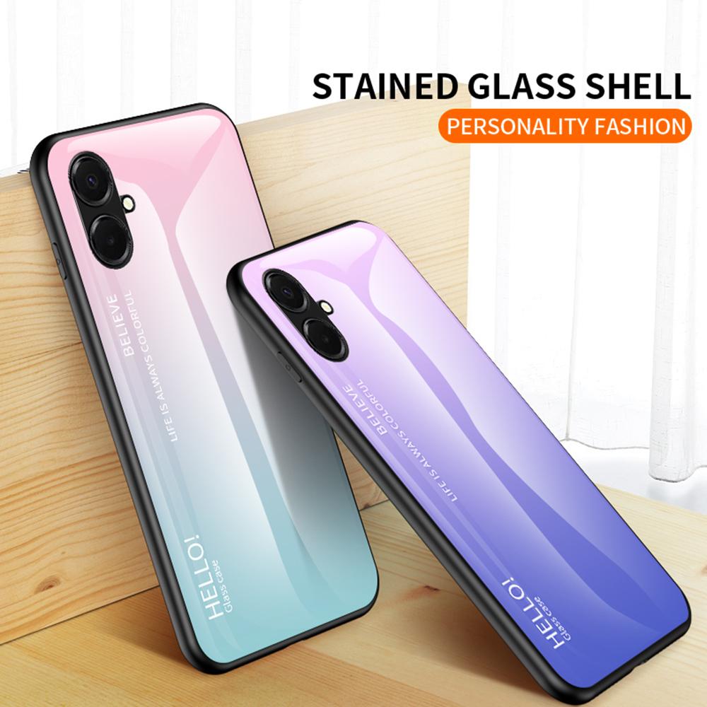 For Samsung Galaxy A07 4G Case Anti-Scratch Tempered Glass+PC+TPU Phone Cover