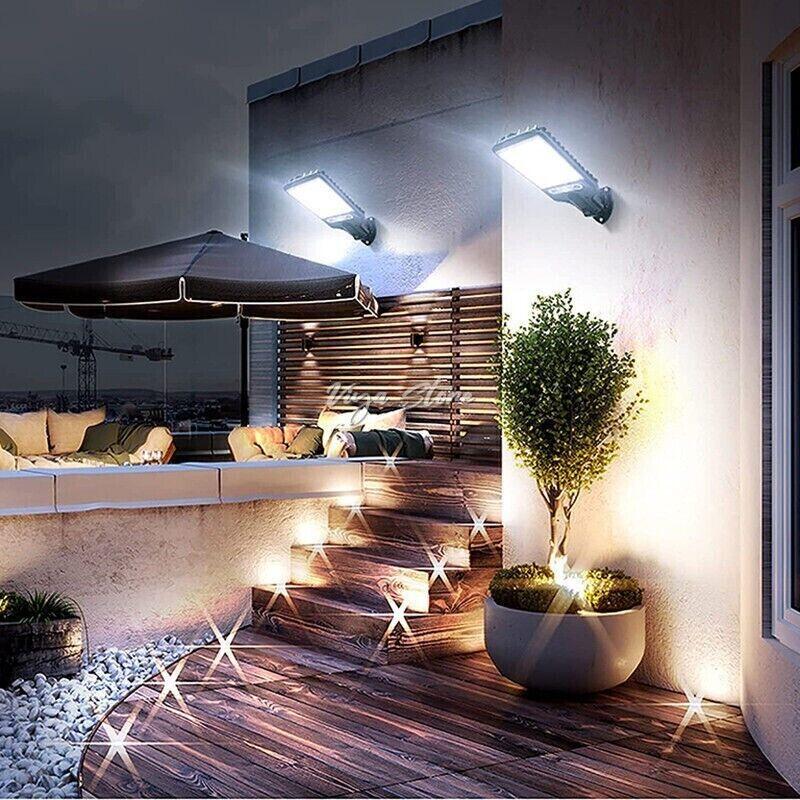 8000W LED Solar Flood Light Motion Sensor Security Wall Yard Street Outdoor Lamp