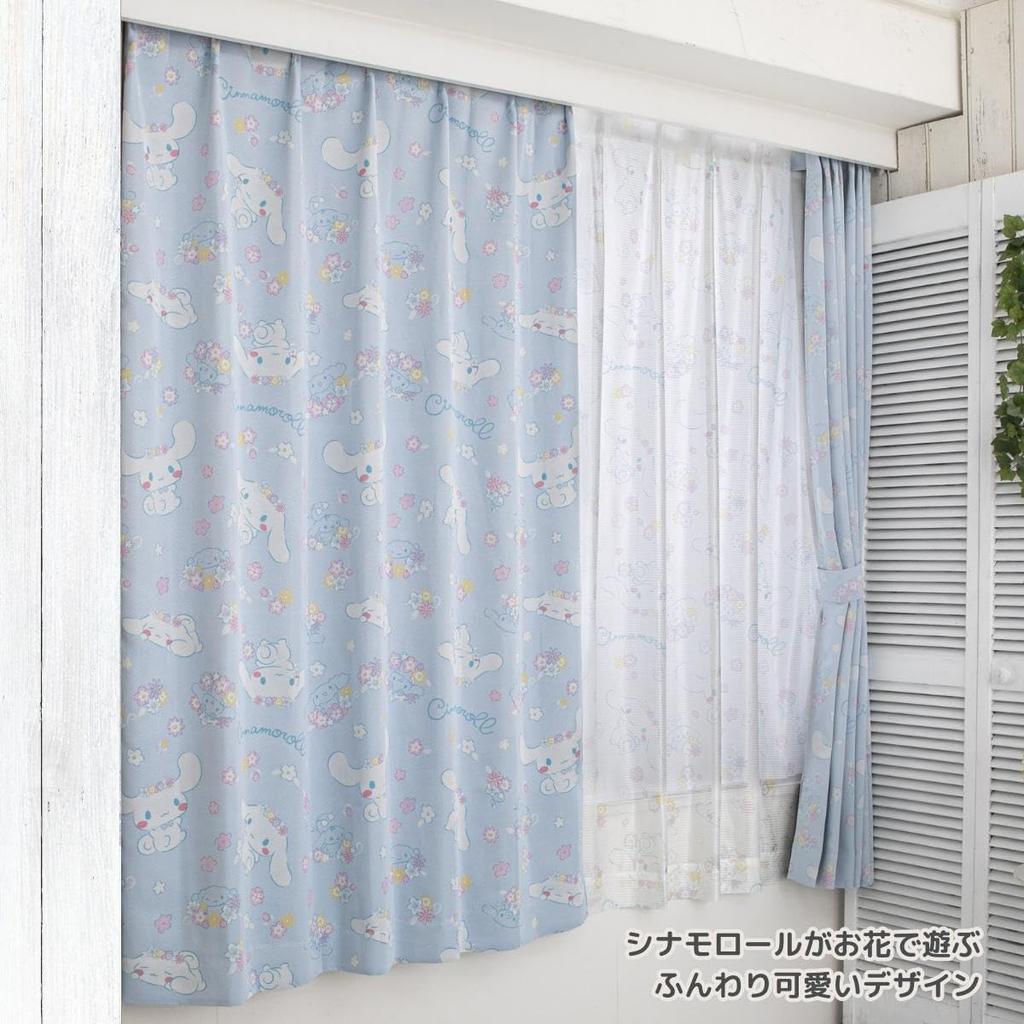 Cinnamoroll Cinnamon Grade 2 Blackout Heat Insulation Curtains Width 100 x Length 135cm Set of 2 Sanrio Machine Washable Cute Girl Character SB-601-S