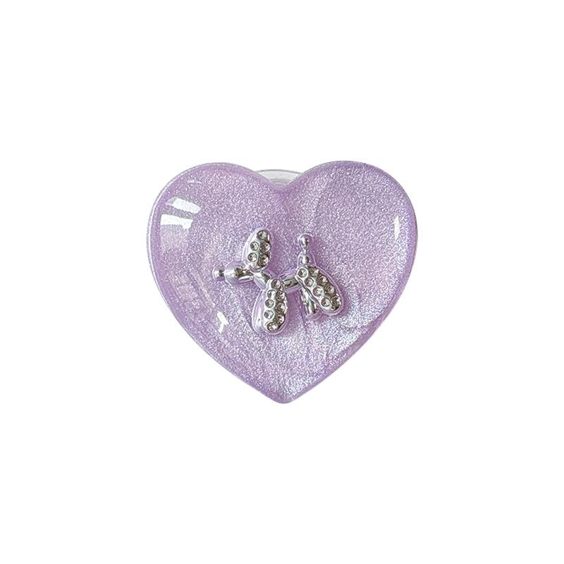 Rhinestone Puppy Solid Color Love Glitter Mobile Phone Airbag Holder Wind Magnetic Paste Ring