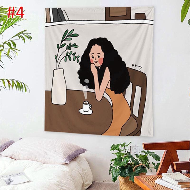 

Гобелен Гостиная Спальня Стена Милая Девушка Эстетический Декор Фон Ткань 100x75cm