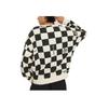Vans FW22 Contrast Checkered Print Crewneck Sweatshirt Men Sweatshirt Black White VN0A5H7GY7C
