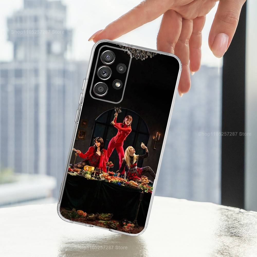 Band T-THE W-Warning Rock Case For Samsung A51,30,71,S9,Ultra,Lite,S22,10,20,FE,23,21,PIus,Transparent, Silicone