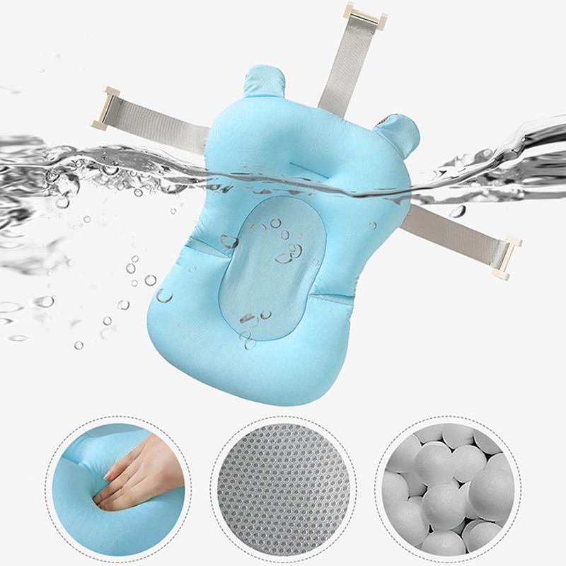 Folding Portable Baby Bathtub Safety Shower Antiskid Cushion Plastic Net Perfect for Baby Bathing